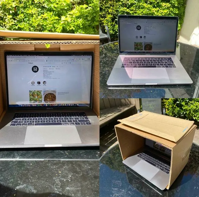 Como está soleado, quiero trabajar afuera, pero hay tanta luz que no puedo ver la pantalla. Si pones tu laptop en una caja, la luz del sol se bloquea y la pantalla se ve bien. Y además mantiene la laptop fresca.