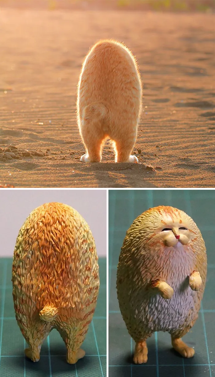 Este artista japonés transforma curiosos momentos de animales en esculturas, y el resultado es divertidísimo (30 fotos nuevas)
