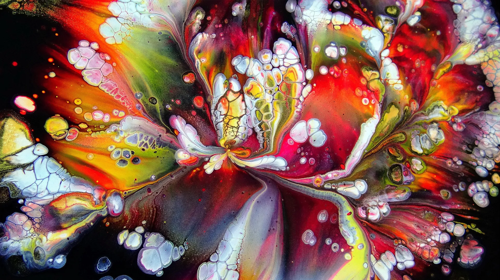 Easy Flower Painting Tutorial ~ Beginner Flower Painting ~ Acrylic Pour Painting ~ Flower Dip