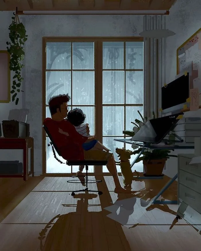 Husband Illustrates The Idyllic Moments Of Everyday Life With His Wife And Kids (30 New Pics)