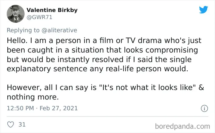 People Are Exposing The Totally Unrealistic Behaviors Of TV Or Movie Characters In Funny Tweets (40 Pics)