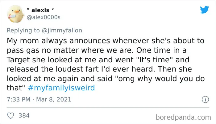 45 Of The Funniest “My Family Is Weird” Stories, As Shared By People For Jimmy Fallon’s Challenge