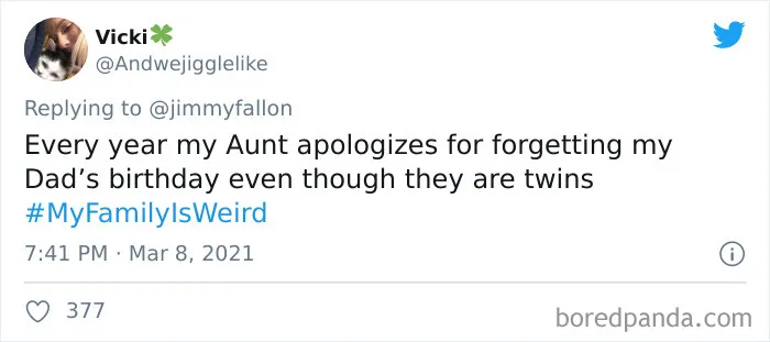 45 Of The Funniest “My Family Is Weird” Stories, As Shared By People For Jimmy Fallon’s Challenge