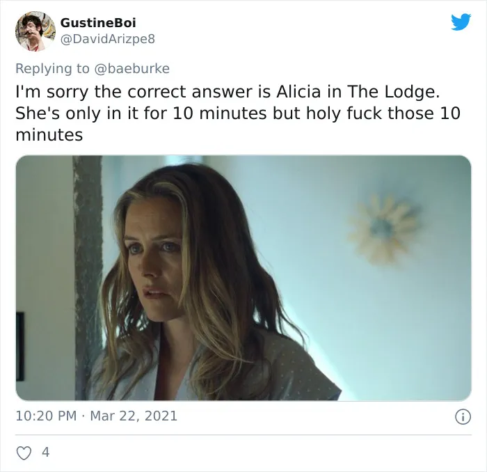 Laura Hall, Portrayed By  Alicia Silverstone, In The Lodge (2019)