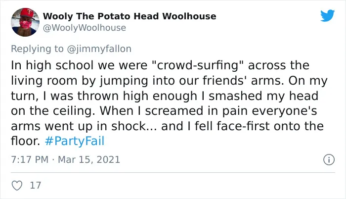 30 Hilariously Embarrassing Party Fail Stories That People Submitted For Jimmy Fallon’s Challenge