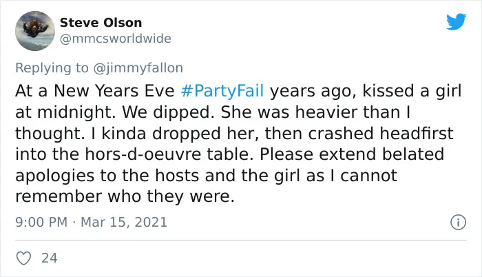 30 Hilariously Embarrassing Party Fail Stories That People Submitted For Jimmy Fallon’s Challenge
