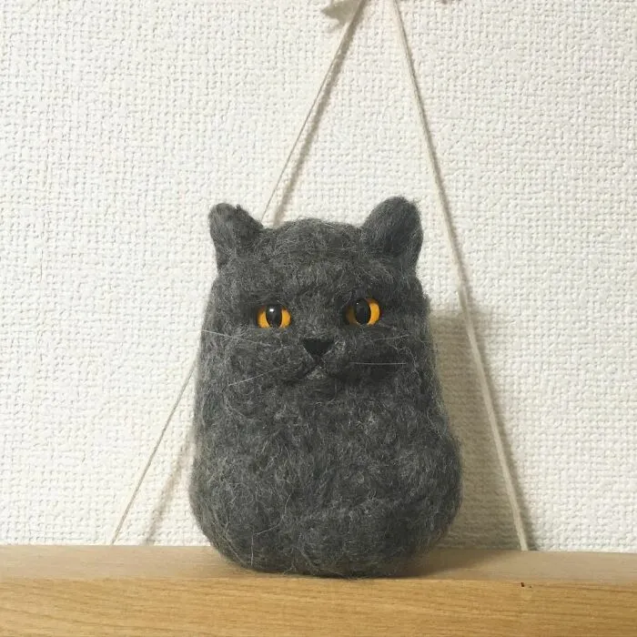 Japanese Felt Artist Combines Art And Technology To Create Creepy Cats (26 Pics)