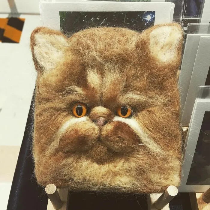 Japanese Felt Artist Combines Art And Technology To Create Creepy Cats (26 Pics)