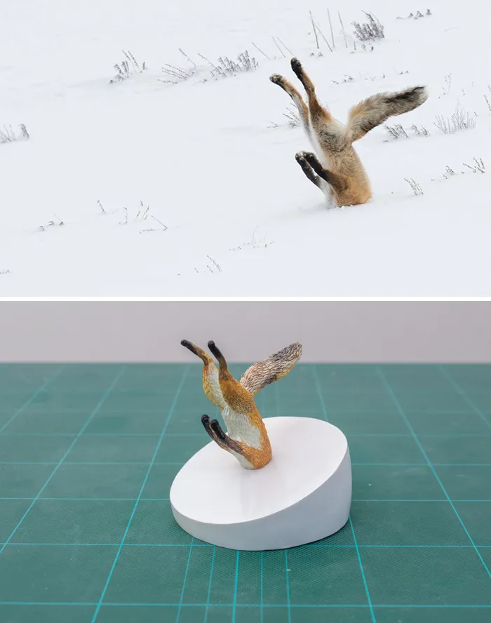Este artista japonés transforma curiosos momentos de animales en esculturas, y el resultado es divertidísimo (30 fotos nuevas)