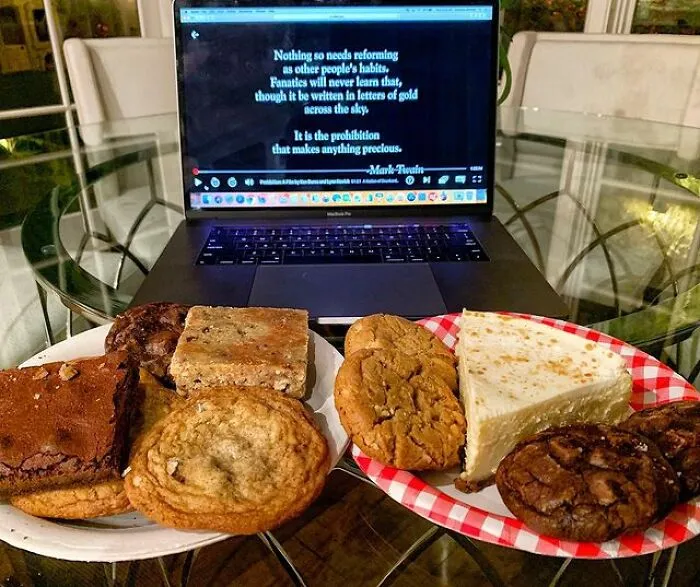 Brownies, Blondies, Peanut Butter, Chocolate Chip And Double Chocolate Cookies And A Fat Slice Of Chessecake