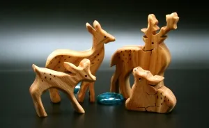 I Handmade Toy Animal Families From Natural Solid Wood
