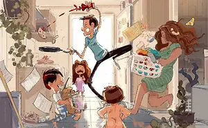 Husband Illustrates The Idyllic Moments Of Everyday Life With His Wife And Kids (30 New Pics)