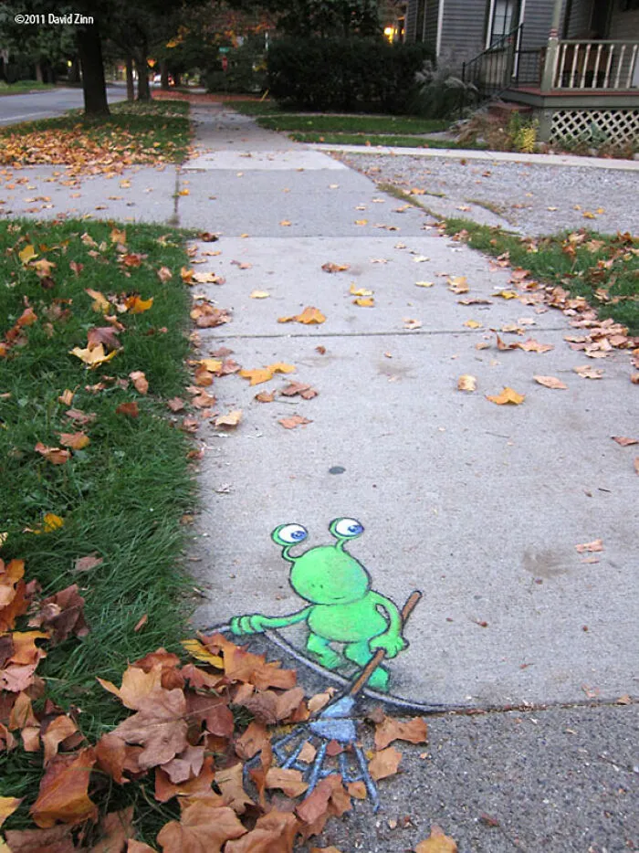30 Obras de arte urbano con aventuras de personajes extravagantes, creadas por David Zinn