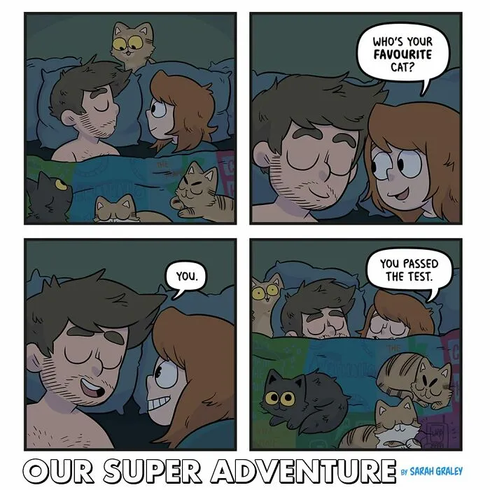 30 New Relatable And Funny Comics About Everyday Life With Four Cats And A Fiancé By This UK Artist