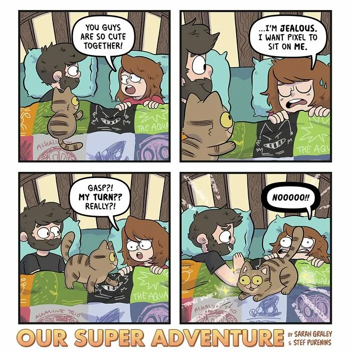 30 New Relatable And Funny Comics About Everyday Life With Four Cats And A Fiancé By This UK Artist