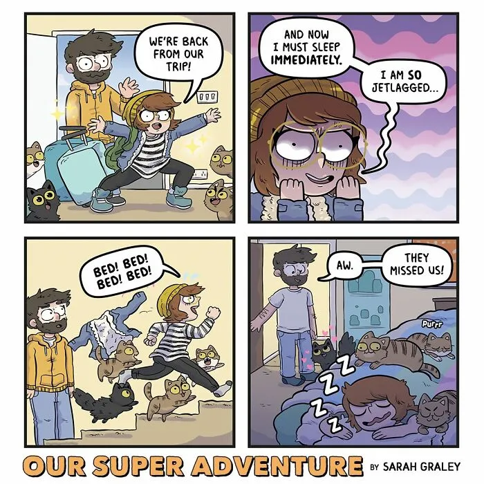 30 New Relatable And Funny Comics About Everyday Life With Four Cats And A Fiancé By This UK Artist