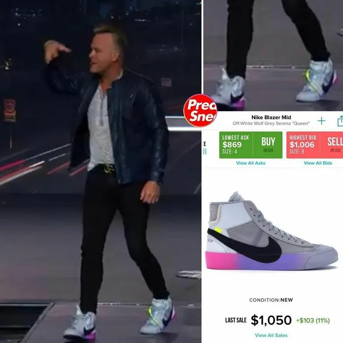 En honor a Serena Williams arrasando en el Abierto de Estados Unidos en este momento, aquí está el pastor Crank en los Nike X Off White Blazer Serena. $1,050