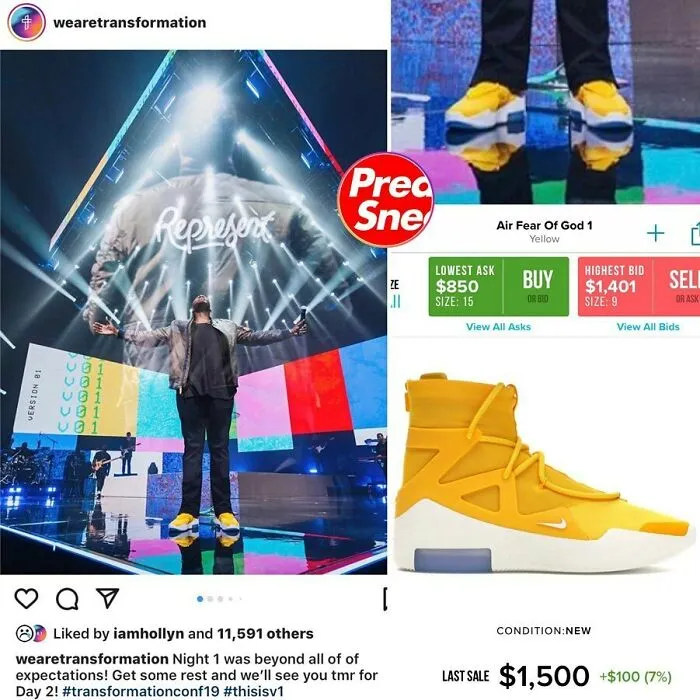 Transformation Church Pastors Mike Todd And Charles Metcalf Rocking Their Conference-Best At Transformation Conference. Nike Air Fear Of God 1, $1500
