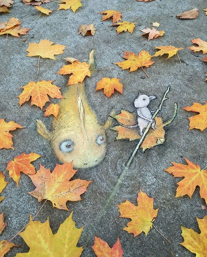30 Obras de arte urbano con aventuras de personajes extravagantes, creadas por David Zinn
