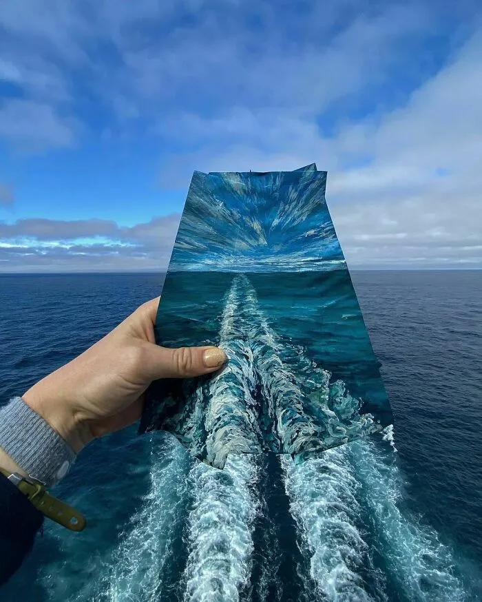 70 Paintings On Trash That Disappear Into Surroundings By This Eco-Artist