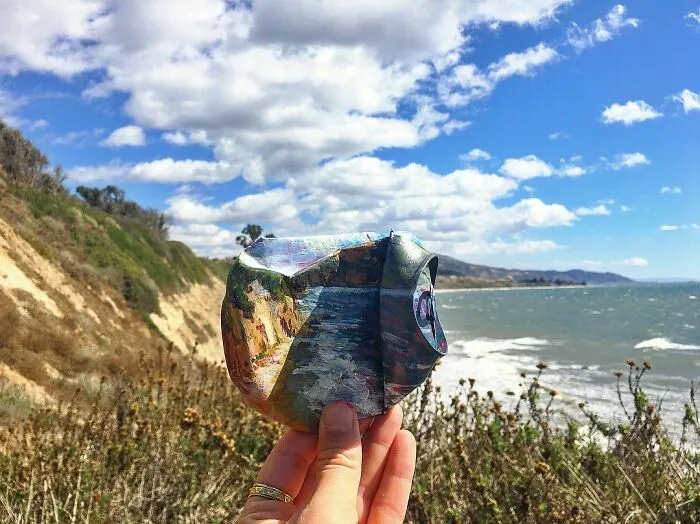 70 Paintings On Trash That Disappear Into Surroundings By This Eco-Artist