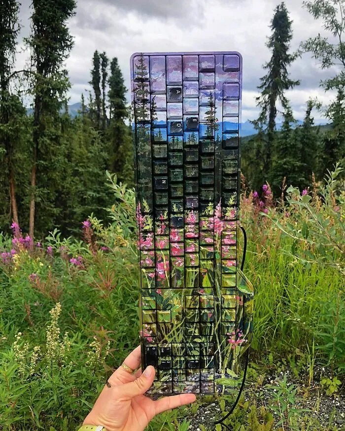 70 Paintings On Trash That Disappear Into Surroundings By This Eco-Artist