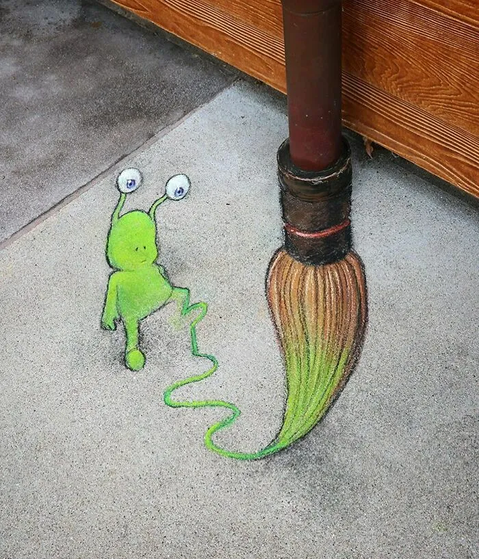 30 Obras de arte urbano con aventuras de personajes extravagantes, creadas por David Zinn