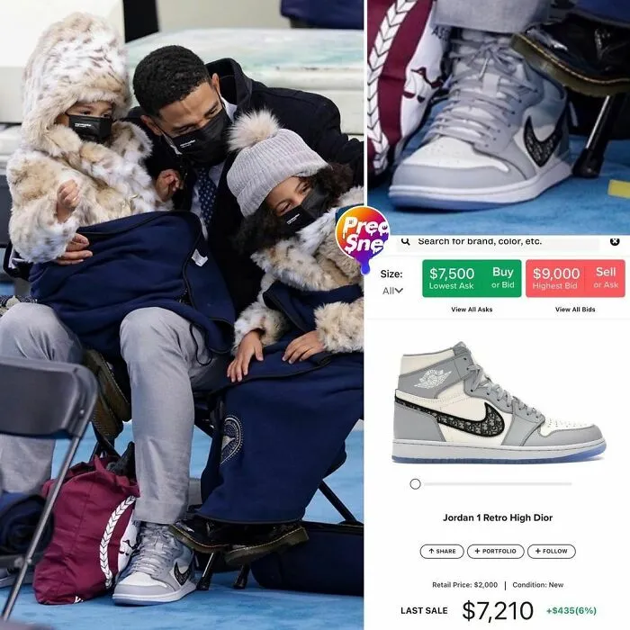 ¿Están todos reventando estos si su familia recibe la ceremonia inaugural?  Jordan 1 Retro High Dior $ 7,210