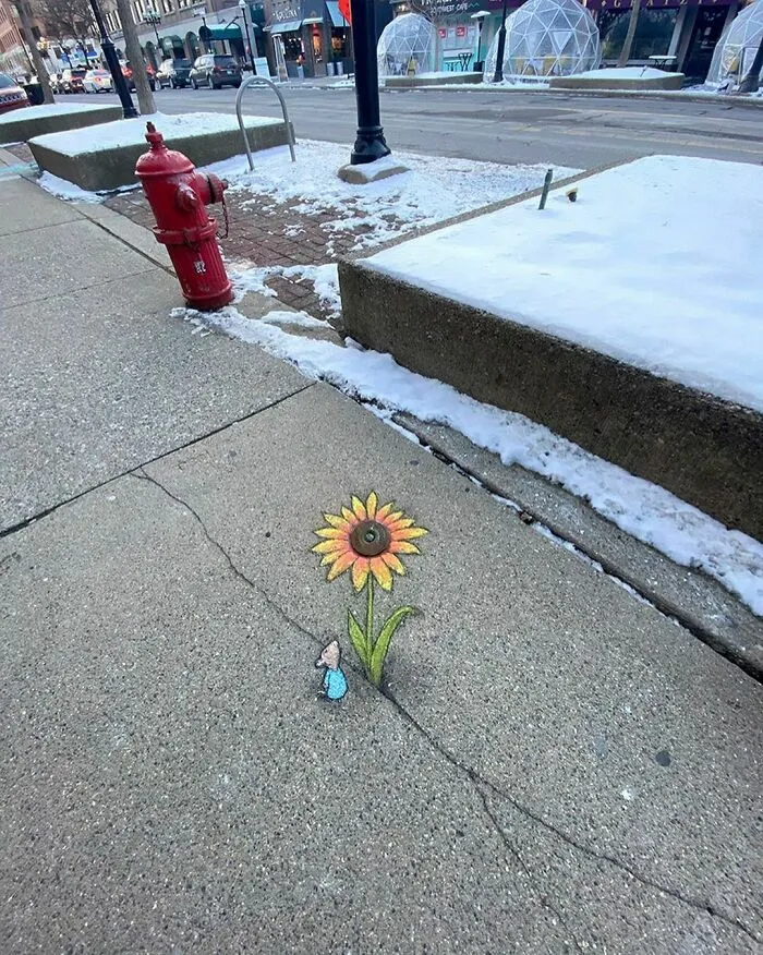 30 Obras de arte urbano con aventuras de personajes extravagantes, creadas por David Zinn