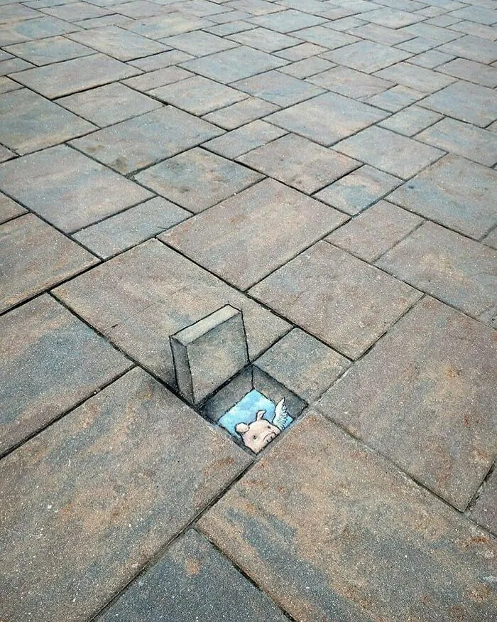 30 Obras de arte urbano con aventuras de personajes extravagantes, creadas por David Zinn