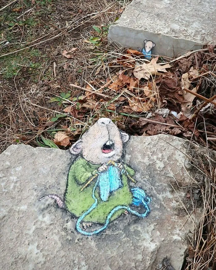 30 Obras de arte urbano con aventuras de personajes extravagantes, creadas por David Zinn