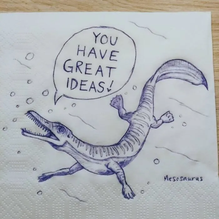 I Draw Supportive Dinosaurs On Napkins For My Kid (30 Pics)