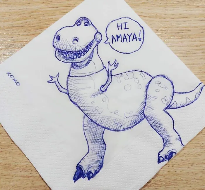 I Draw Supportive Dinosaurs On Napkins For My Kid (30 Pics)