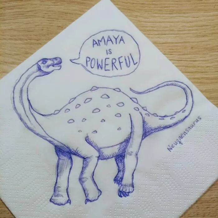 I Draw Supportive Dinosaurs On Napkins For My Kid (30 Pics)