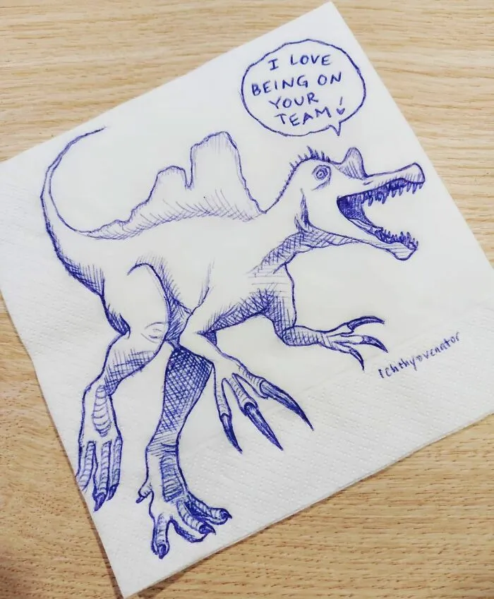 I Draw Supportive Dinosaurs On Napkins For My Kid (30 Pics)