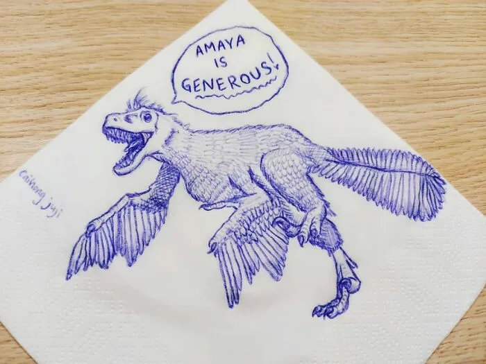 I Draw Supportive Dinosaurs On Napkins For My Kid (30 Pics)