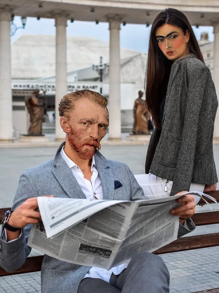 My 57 Photo Manipulations That Put Famous Subjects Of Paintings Out Of The Frame And Into The Modern World