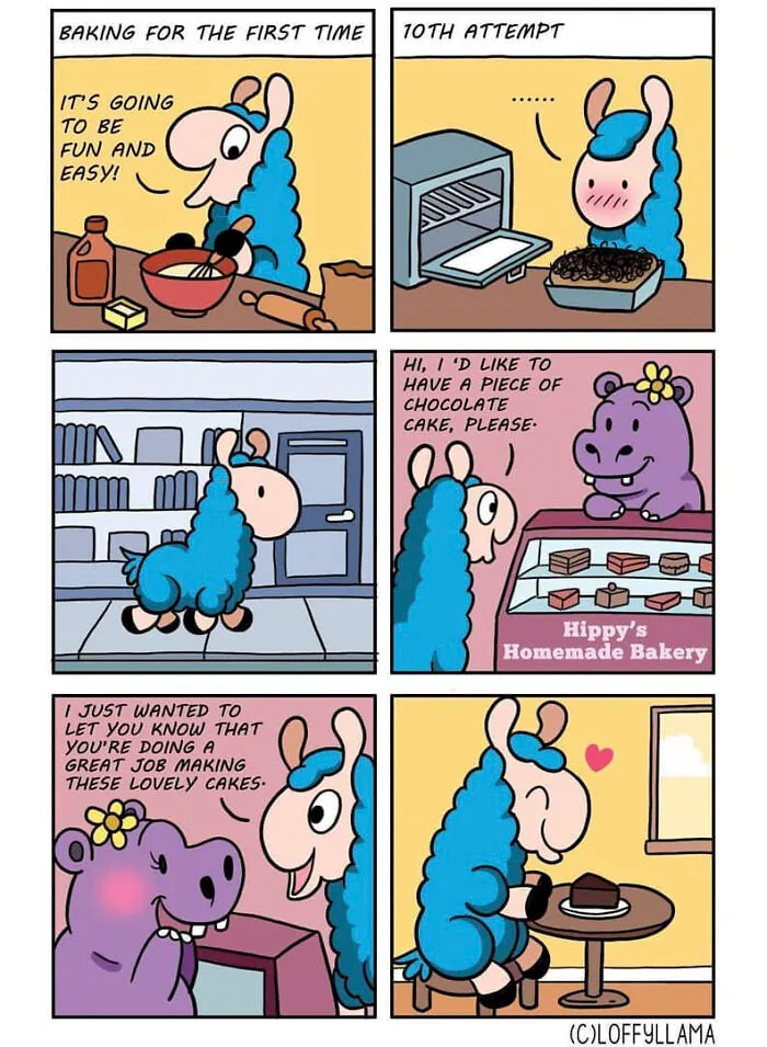 My 45 New Comics About A Blue Llama That Supports His Friends In A Wholesome Way