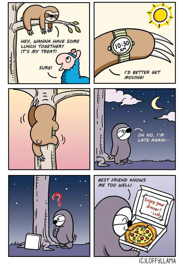 My 45 New Comics About A Blue Llama That Supports His Friends In A Wholesome Way