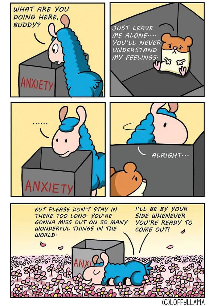 My 45 New Comics About A Blue Llama That Supports His Friends In A Wholesome Way