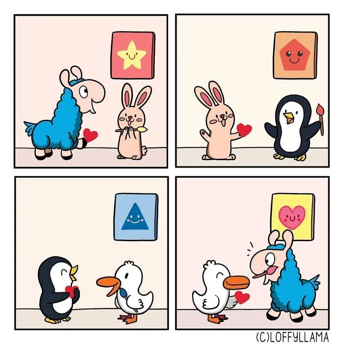 My 45 New Comics About A Blue Llama That Supports His Friends In A Wholesome Way