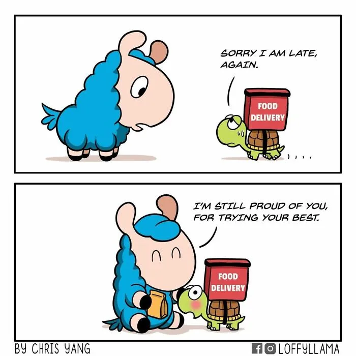 My 45 New Comics About A Blue Llama That Supports His Friends In A Wholesome Way