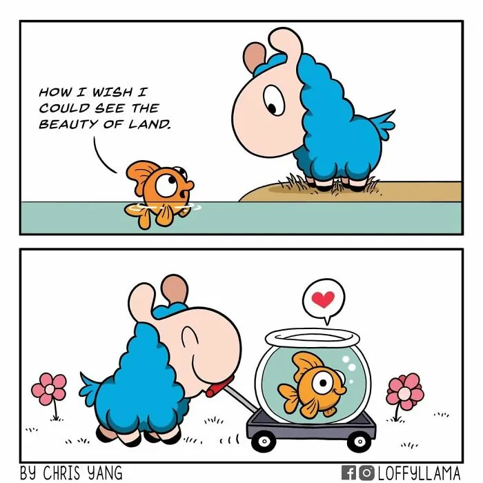 My 45 New Comics About A Blue Llama That Supports His Friends In A Wholesome Way