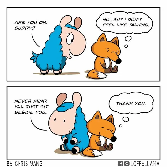 My 45 New Comics About A Blue Llama That Supports His Friends In A Wholesome Way