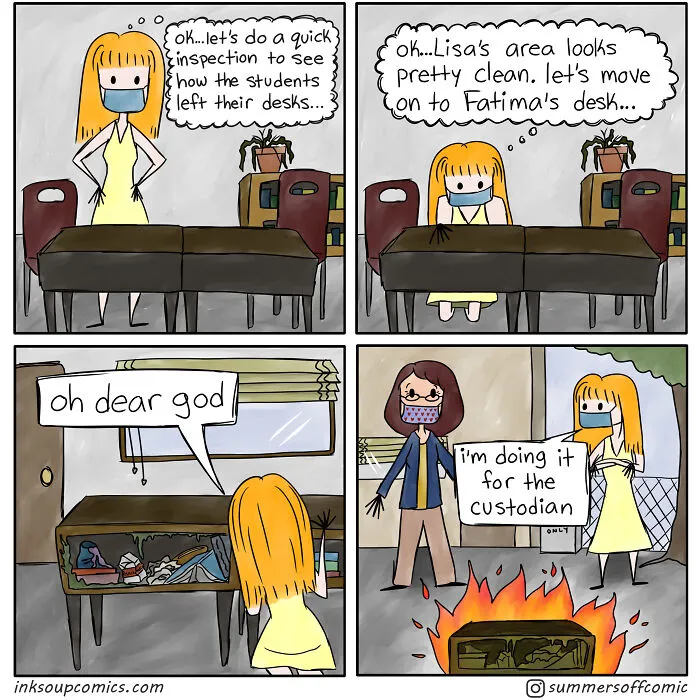 Cleaning Student's Desks
