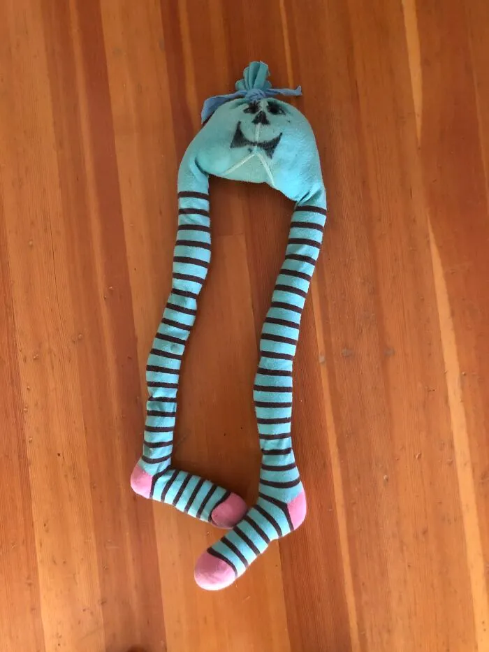Meet Vampy! Yes, She Is A Pair Of Tights With A Vampire Face Drawn On The Butt That I Made When I Was 2 1/2 - But She Was Also My Favorite Toy For 7 Years