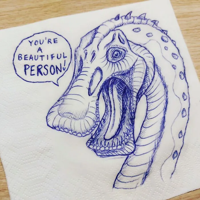 I Draw Supportive Dinosaurs On Napkins For My Kid (30 Pics)