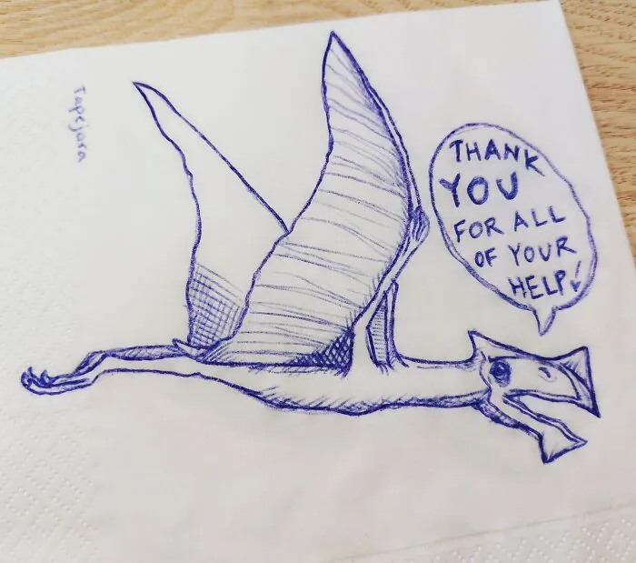 I Draw Supportive Dinosaurs On Napkins For My Kid (30 Pics)
