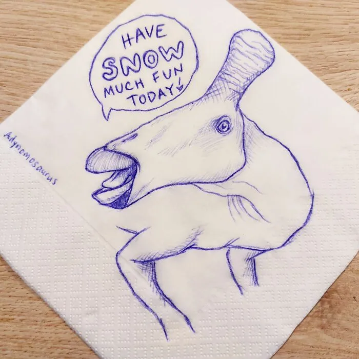 I Draw Supportive Dinosaurs On Napkins For My Kid (30 Pics)