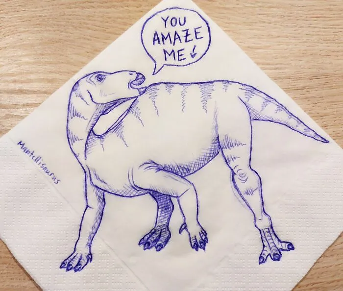 I Draw Supportive Dinosaurs On Napkins For My Kid (30 Pics)